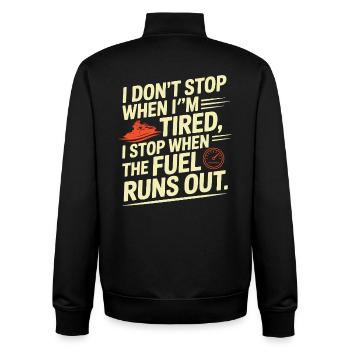 Funny Jetski Fuel Runs Out  - Unisex Organic Zip Sweatshirt von Stanley/Stella - Schwarz - Hinten - AI Model Male 185 light (185cm)