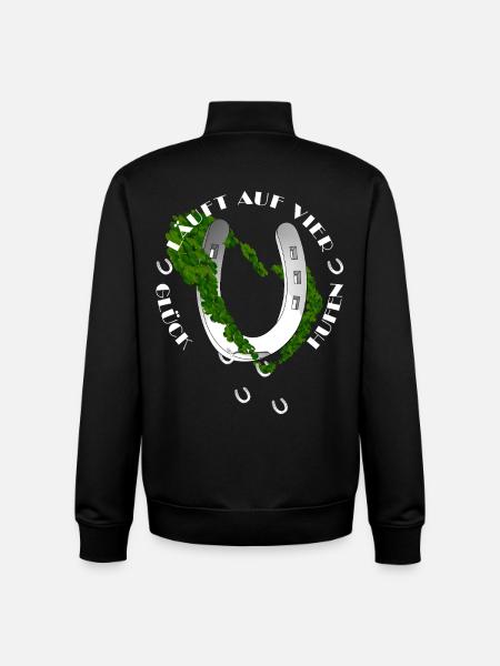 Nature-inspired horseshoe with clover - Unisex Organic Zip Sweatshirt by Stanley/Stella - black