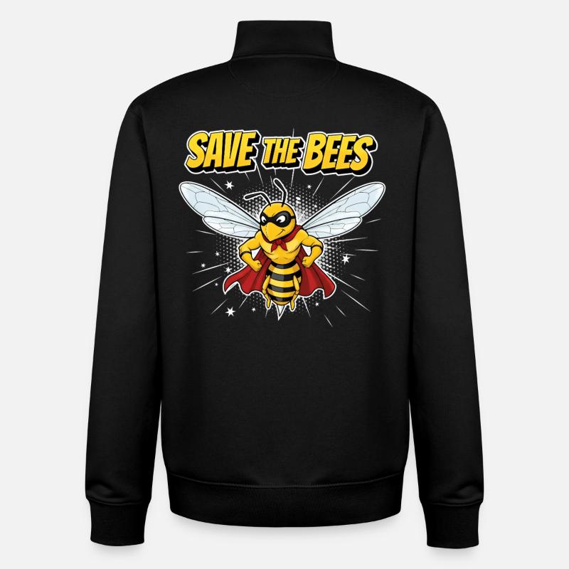 Devise du héros de l’abeille comique - Sweat zippé unisexe en coton bio Stanley/Stella - noir