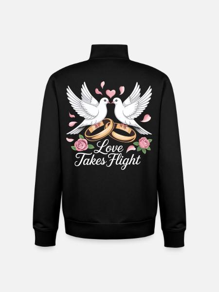 Liebe Tauben - Unisex Organic Zip Sweatshirt von Stanley/Stella - Schwarz