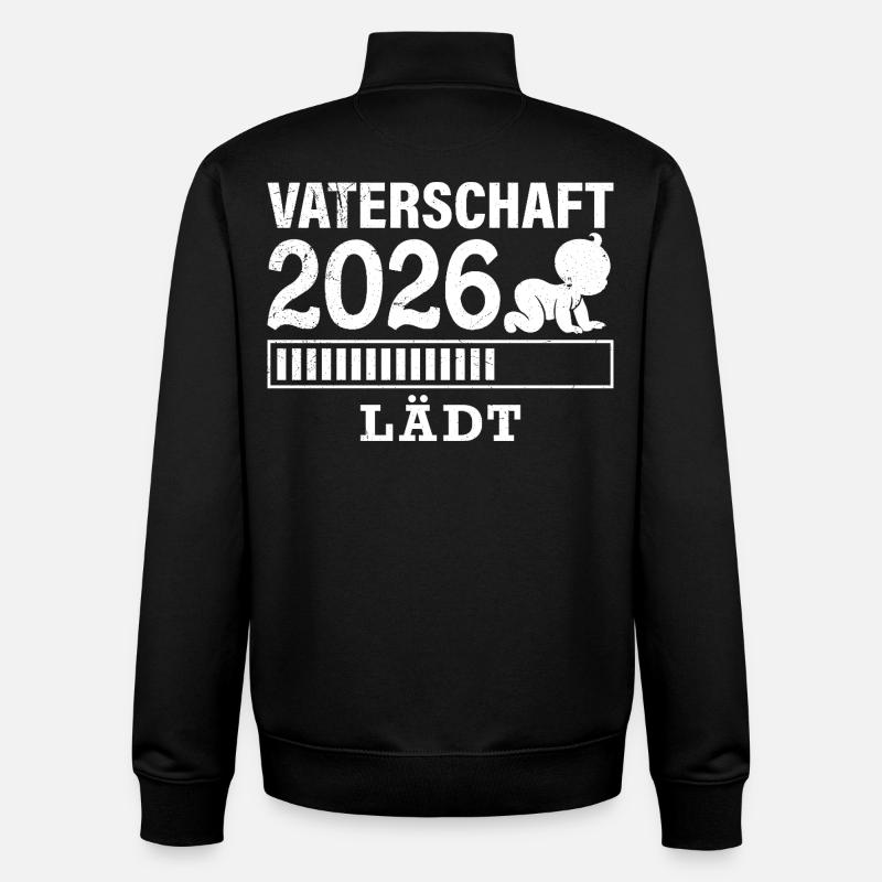 Werdender Papa VATERSCHAFT WIRD GELADEN 2026 - Unisex Organic Zip Sweatshirt von Stanley/Stella - Schwarz