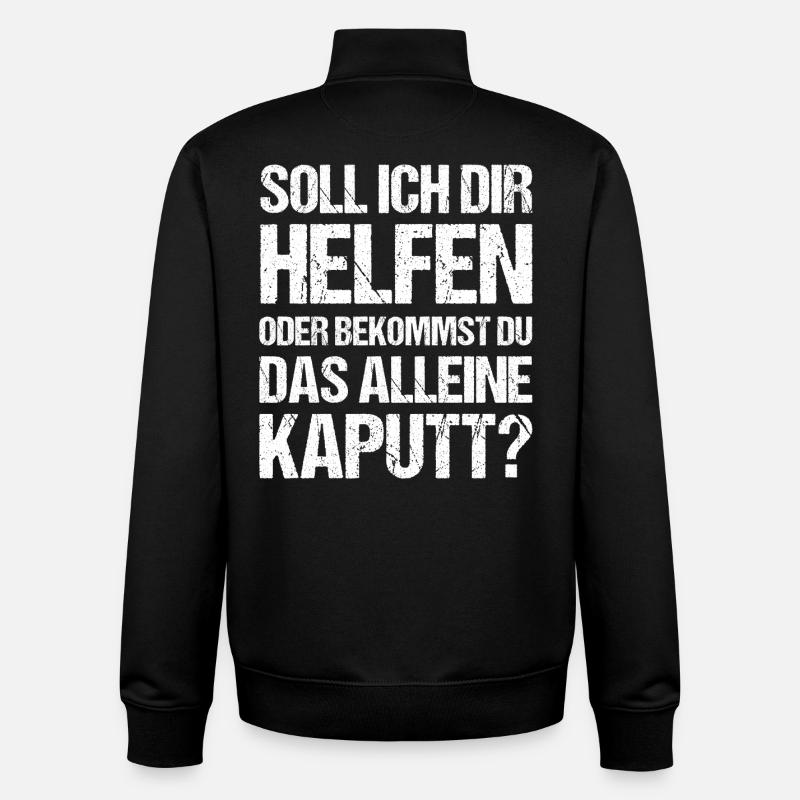 Handwerker Spruch - Unisex Organic Zip Sweatshirt von Stanley/Stella - Schwarz