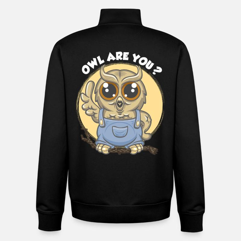 Hibou, êtes-vous ? - Sweat zippé unisexe en coton bio Stanley/Stella - noir