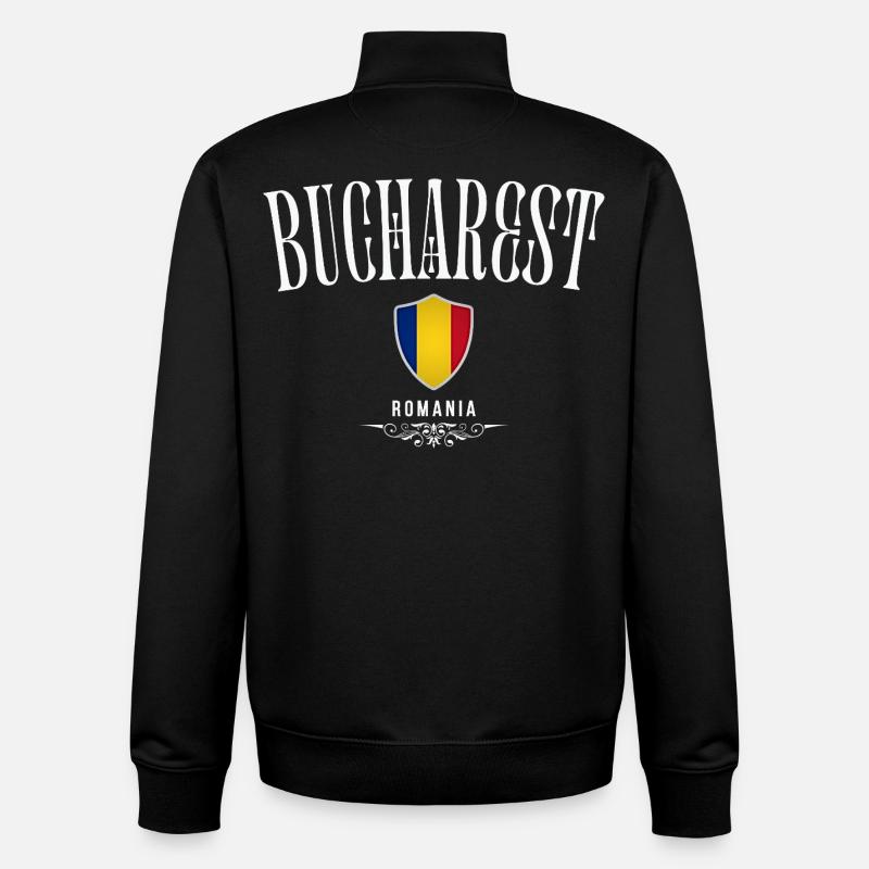 J’aime Bucarest, Bucarest Roumanie - Sweat zippé unisexe en coton bio Stanley/Stella - noir