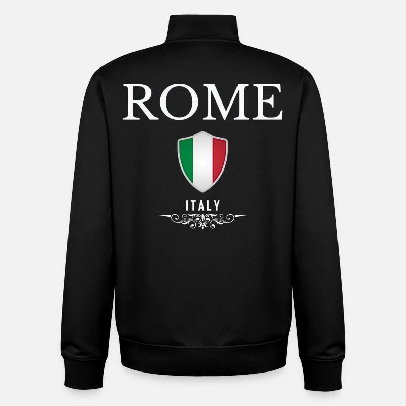 J’aime Rome, Rome Italie - Sweat zippé unisexe en coton bio Stanley/Stella - noir