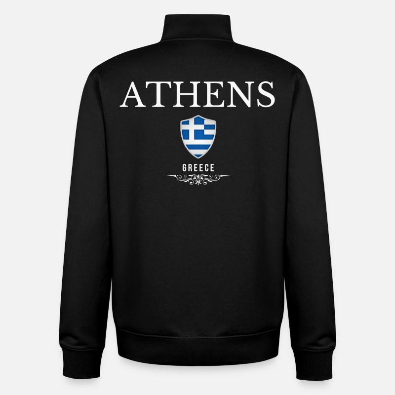 J’aime Athènes, Athènes, Grèce - Sweat zippé unisexe en coton bio Stanley/Stella - noir