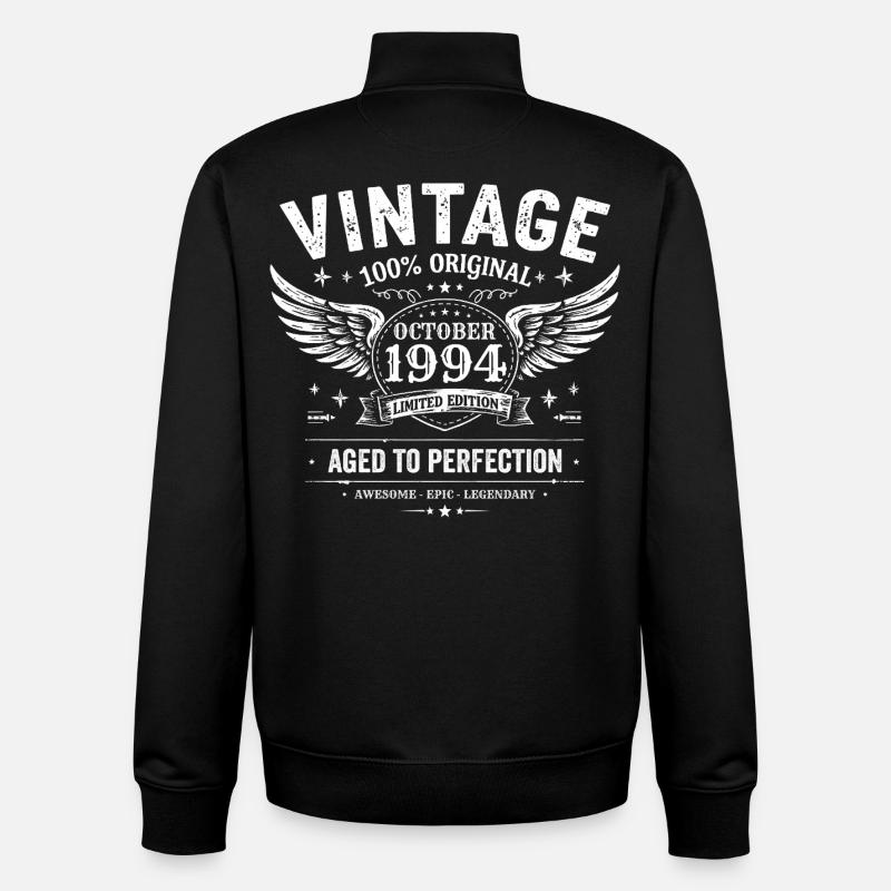 Octobre 1994 | Cadeau d'anniversaire octobre 1994 - Sweat zippé unisexe en coton bio Stanley/Stella - noir