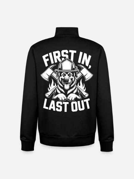 Firefighter Dog - Unisex Organic Zip Sweatshirt by Stanley/Stella - black
