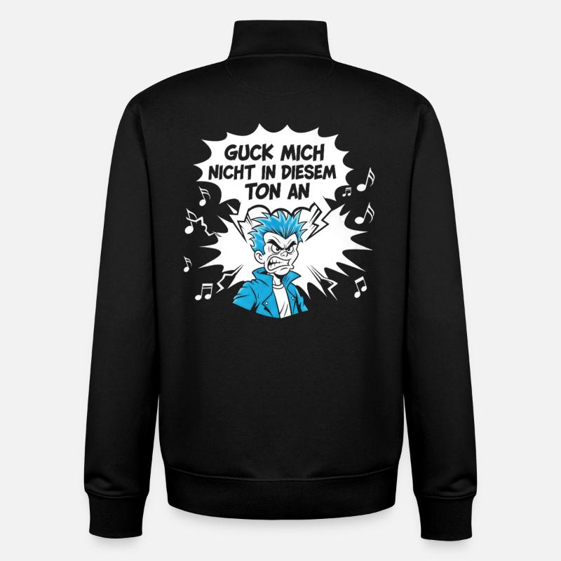 Design punk amusant avec mot-clé - Sweat zippé unisexe en coton bio Stanley/Stella - noir