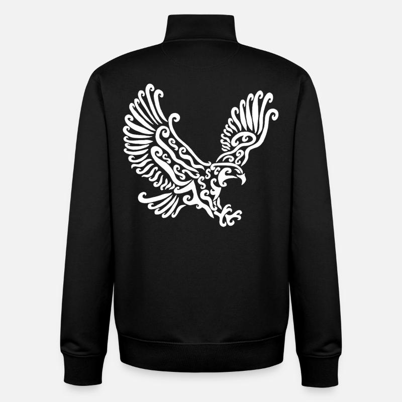 White Eagle - Unisex Organic Zip Sweatshirt by Stanley/Stella - black
