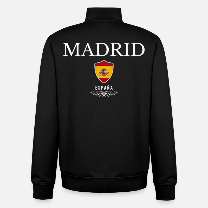 J’adore Madrid, Madrid Espagne - Sweat zippé unisexe en coton bio Stanley/Stella - noir