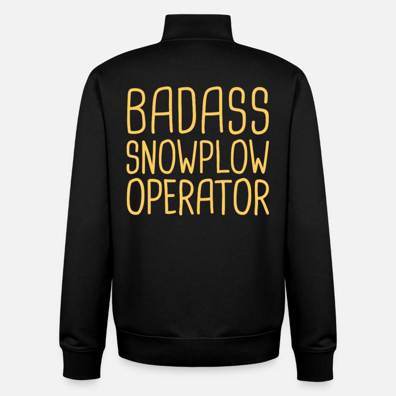 Snowplow Operator Badass Snowplow Driver - Unisex Organic Zip Sweatshirt by Stanley/Stella - black