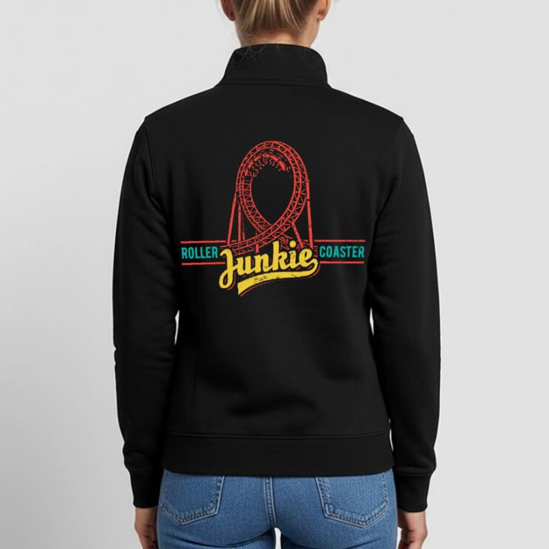 Rollercoaster Junkie - Roller Coaster - Loop Unisex Organic Zip Sweatshirt by Stanley/Stella