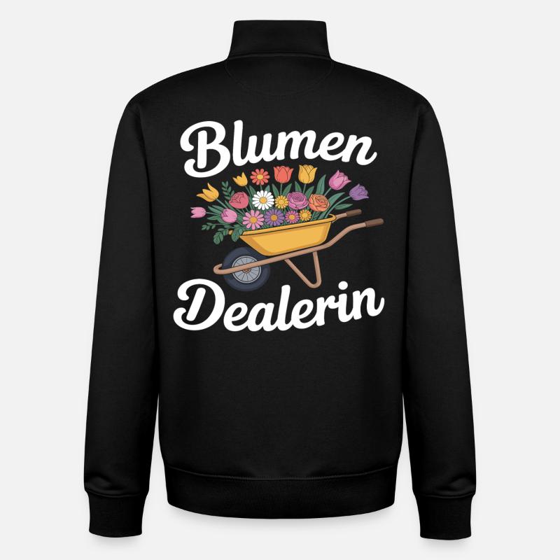 fleuriste - Sweat zippé unisexe en coton bio Stanley/Stella - noir