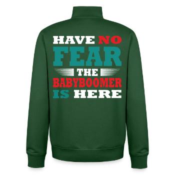Have no Fear the Babyboomer is here Outfit - Unisex Organic Zip Sweatshirt von Stanley/Stella - Flaschengrün - Hinten - AI Model Male 185 dark (185cm)