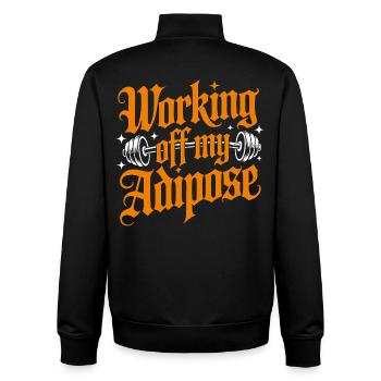 Workout motif with dumbbell - Unisex Organic Zip Sweatshirt by Stanley/Stella - black - Back - AI Model Male 185 light (185cm)