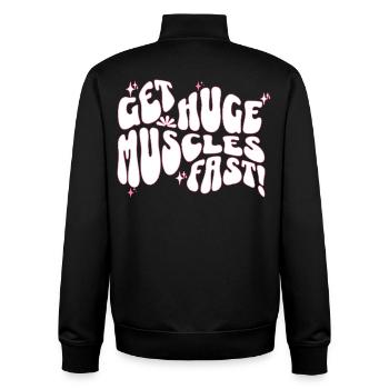 Big Muscles Fun Slogan Design - Unisex Organic Zip Sweatshirt by Stanley/Stella - black - Back - AI Model Male 185 light (185cm)
