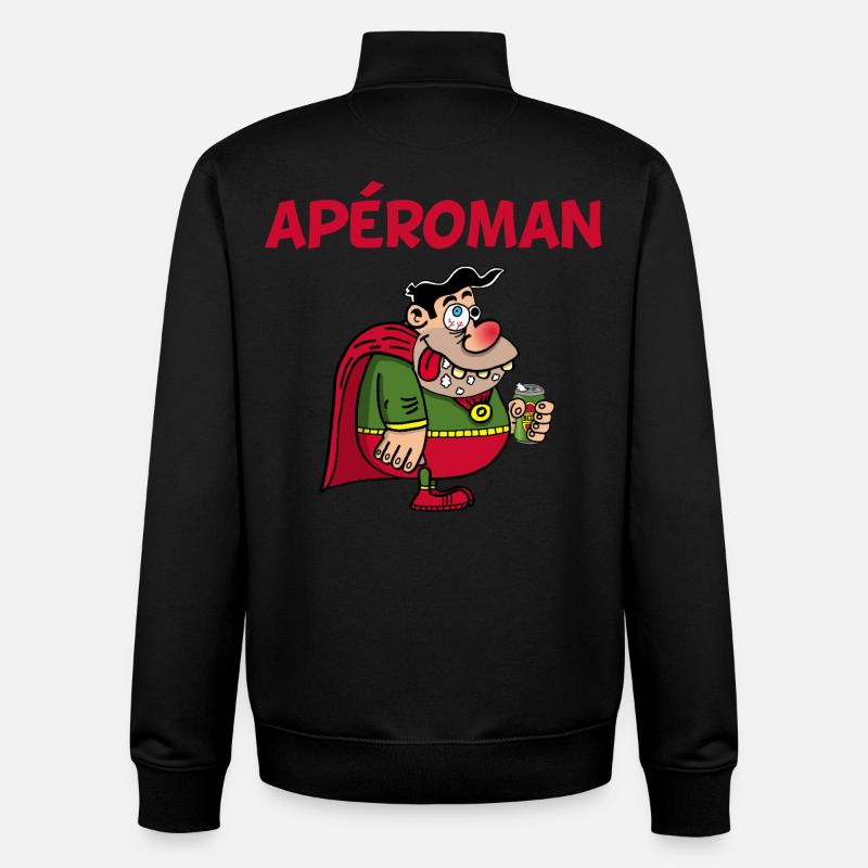 Aperitif Superheld - Unisex Organic Zip Sweatshirt von Stanley/Stella - Schwarz