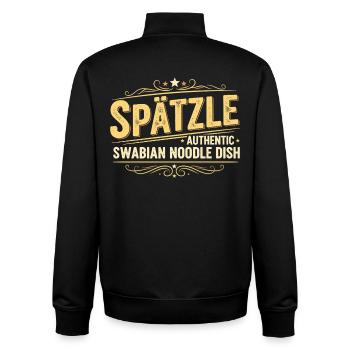 Spätzle, plat de nouilles souabe authentique, design - Sweat zippé unisexe en coton bio Stanley/Stella - noir - Dos - AI Model Male 185 light (185cm)