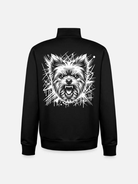 Yorkshire Terrier as Graffiti Street Art - Unisex Organic Zip Sweatshirt by Stanley/Stella - black