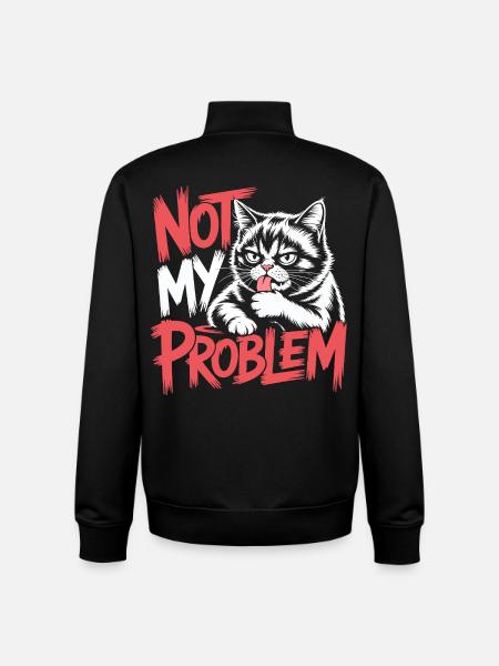Pas mon problème chat - Sweat zippé unisexe en coton bio Stanley/Stella - noir