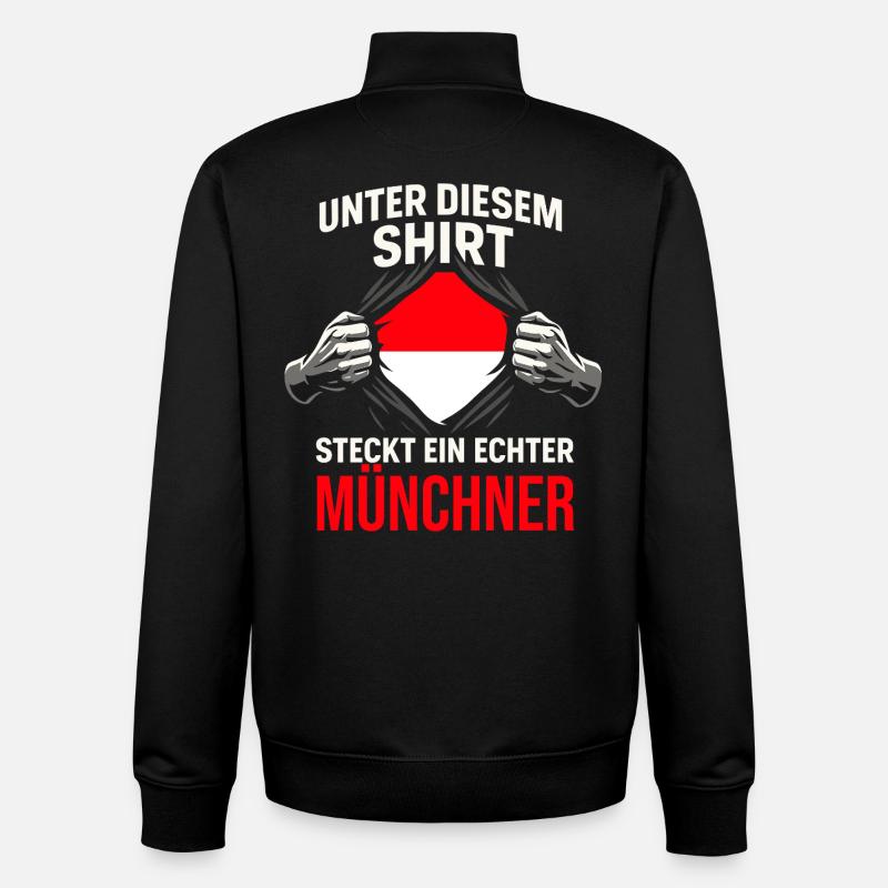 München Fußball Fan - Unisex Organic Zip Sweatshirt von Stanley/Stella - Schwarz