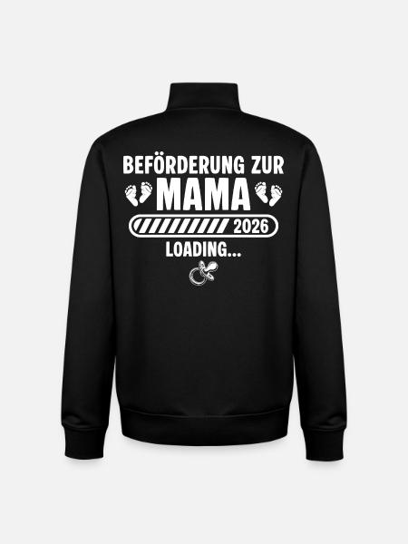 Annonce de grossesse de maman 2026 - Sweat zippé unisexe en coton bio Stanley/Stella - noir