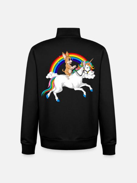 Balade Licorne Chihuahua - Sweat zippé unisexe en coton bio Stanley/Stella - noir