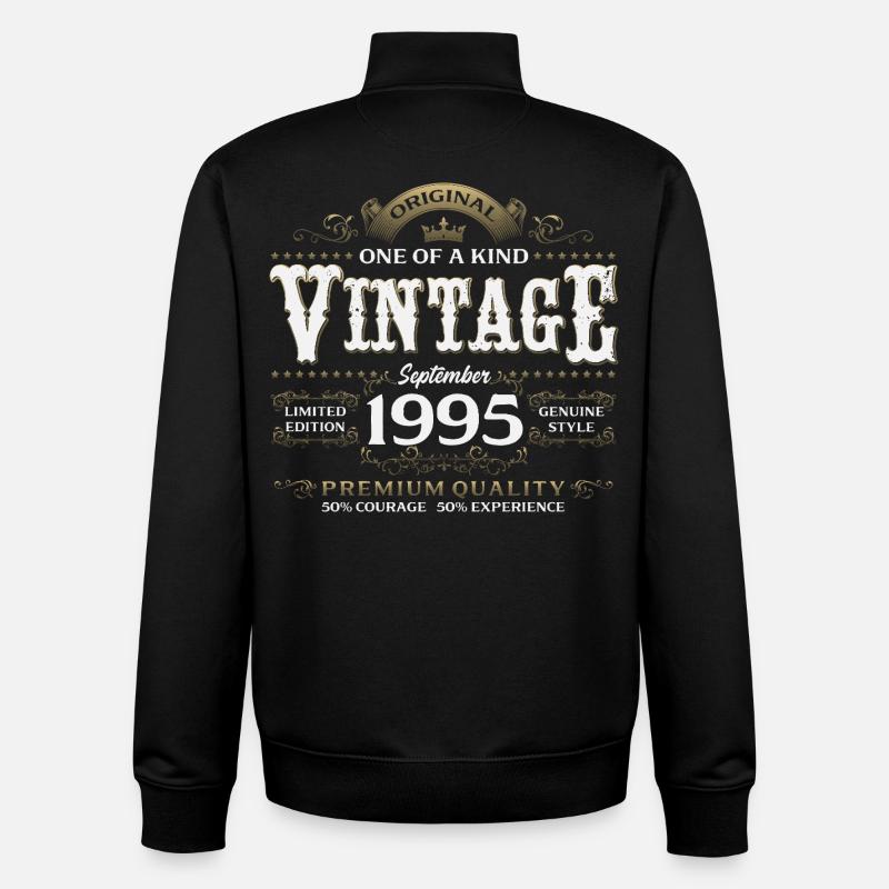 30e anniversaire Millésime septembre 1995 - Sweat zippé unisexe en coton bio Stanley/Stella - noir