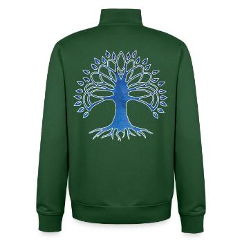 Baum des spirituellen Lebens und des Universums - Unisex Organic Zip Sweatshirt von Stanley/Stella - Flaschengrün - Hinten - AI Model Male 185 dark (185cm)