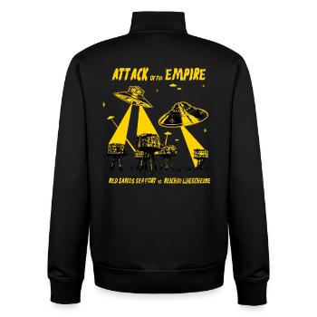 UFOKunst - L’Attaque de l’Empire - Sweat zippé unisexe en coton bio Stanley/Stella - noir - Dos - AI Model Male 185 light (185cm)