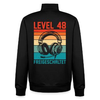 48. Geburtstag Männer Gamer Level 48 Unlocked - Unisex Organic Zip Sweatshirt von Stanley/Stella - Schwarz - Hinten - AI Model Male 185 light (185cm)