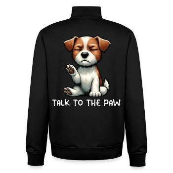 Talk to the Paw Jack Russel terrier Jack russel - Unisex Organic Zip Sweatshirt von Stanley/Stella - Schwarz - Hinten - AI Model Male 185 light (185cm)