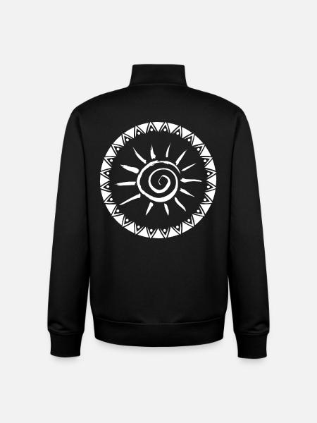 Geometric Sunburst Mandala Design - Unisex Organic Zip Sweatshirt by Stanley/Stella - black