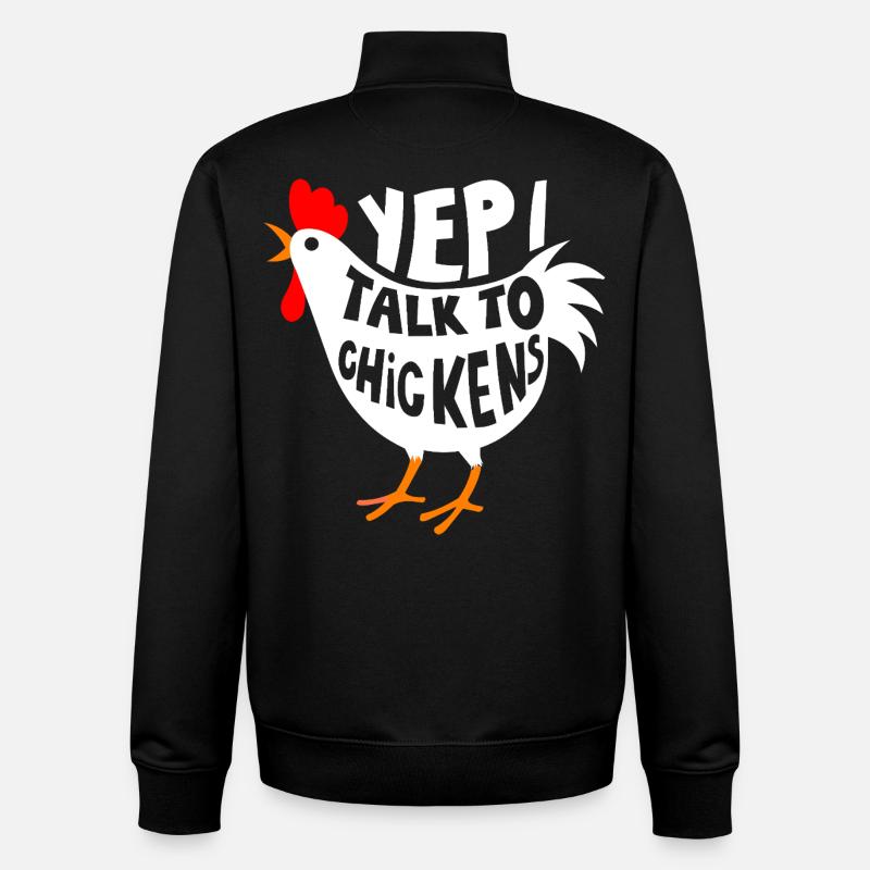 Ja, ich spreche mit Hühnern - Unisex Organic Zip Sweatshirt von Stanley/Stella - Schwarz