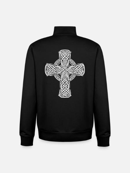 Nordic Celtic Cross Celtic Knot - Unisex Organic Zip Sweatshirt by Stanley/Stella - black