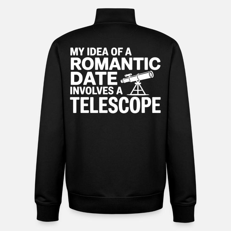 Romantic Date Telescope Journal  - Unisex Organic Zip Sweatshirt by Stanley/Stella - black