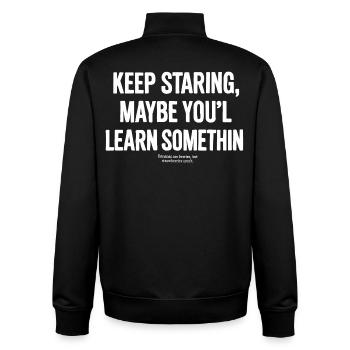 Keep staring - Unisex Organic Zip Sweatshirt by Stanley/Stella - black - Back - AI Model Male 185 light (185cm)