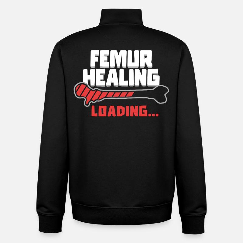 Broken Femur Healing Loading - Unisex Organic Zip Sweatshirt by Stanley/Stella - black