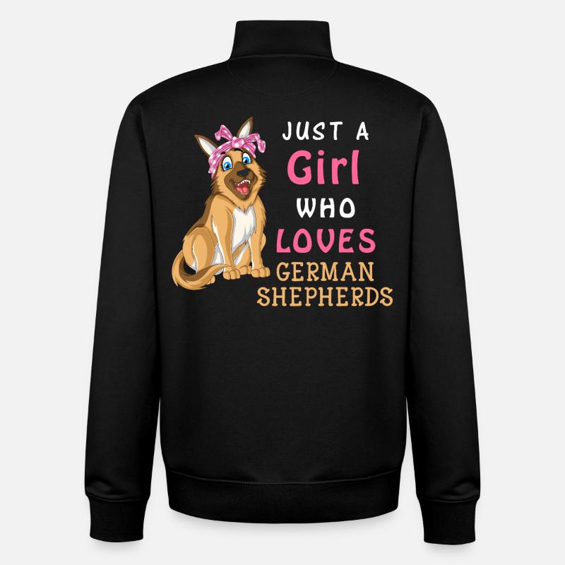 Mädchen liebt Deutschen Schäferhund - Unisex Organic Zip Sweatshirt von Stanley/Stella - Schwarz