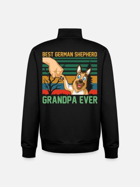 German Shepherd Grandpa - Unisex Organic Zip Sweatshirt by Stanley/Stella - black