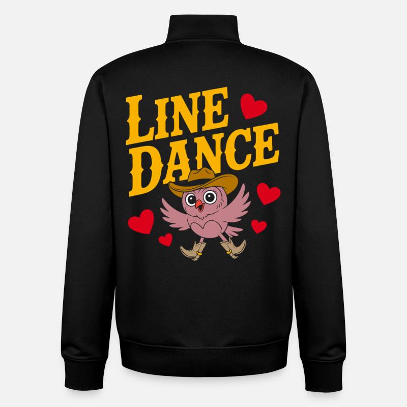 Line dance owl with hat - Unisex Organic Zip Sweatshirt by Stanley/Stella - black