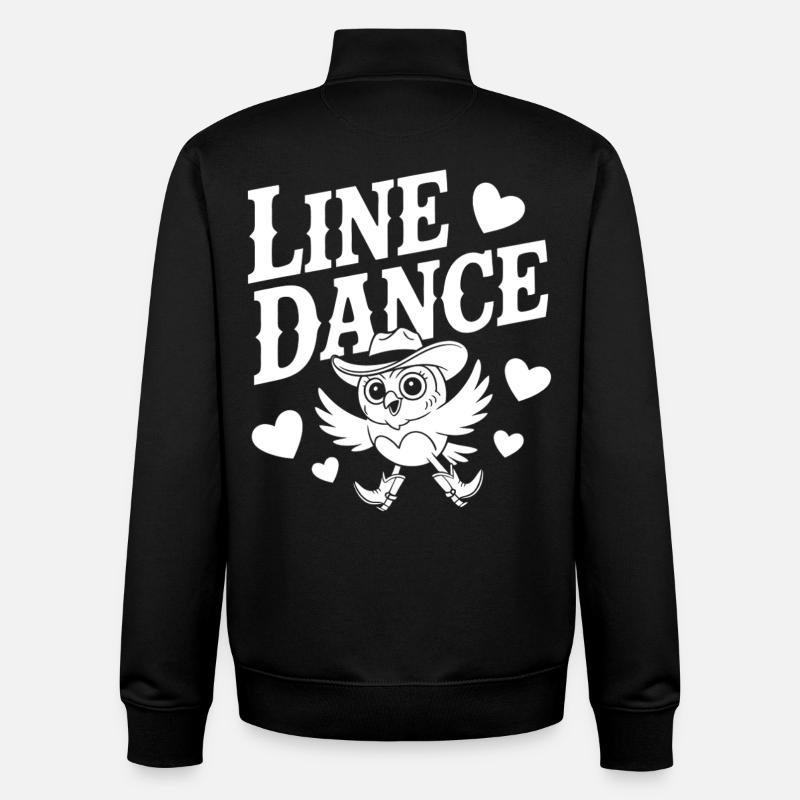 Verspieltes Linedance Design mit Eule - Unisex Organic Zip Sweatshirt von Stanley/Stella - Schwarz