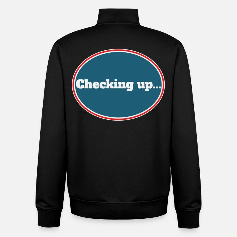 Checking up – Cool minimal design - Unisex Organic Zip Sweatshirt by Stanley/Stella - black