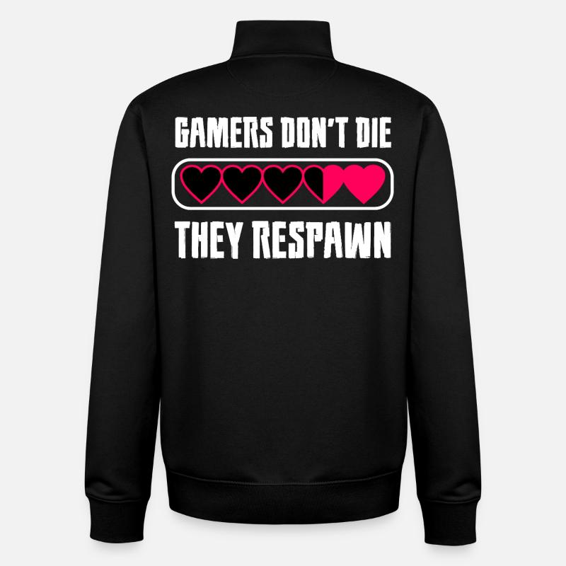 Gamer Herz Botschaft - Unisex Organic Zip Sweatshirt von Stanley/Stella - Schwarz