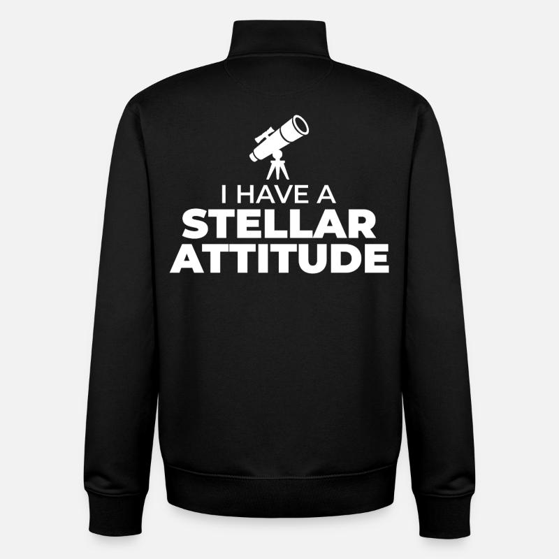 Astronomie Sciences spatiales - Sweat zippé unisexe en coton bio Stanley/Stella - noir