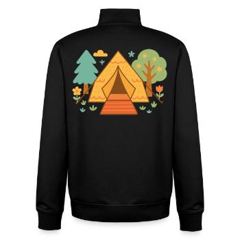 Lustiges Camping-abenteuer Unter Den Sternen - Unisex Organic Zip Sweatshirt von Stanley/Stella - Schwarz - Hinten - AI Model Male 185 light (185cm)