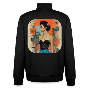 T-shirt rétro classique de style vintage - Sweat zippé unisexe en coton bio Stanley/Stella - noir - Dos - AI Model Male 185 light (185cm)
