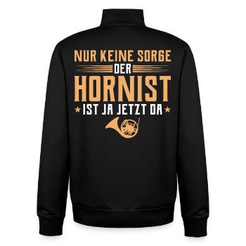 Hornist ist ja jetzt da - Horn Musiker - Sweat zippé unisexe en coton bio Stanley/Stella - noir - Dos - AI Model Male 185 light (185cm)