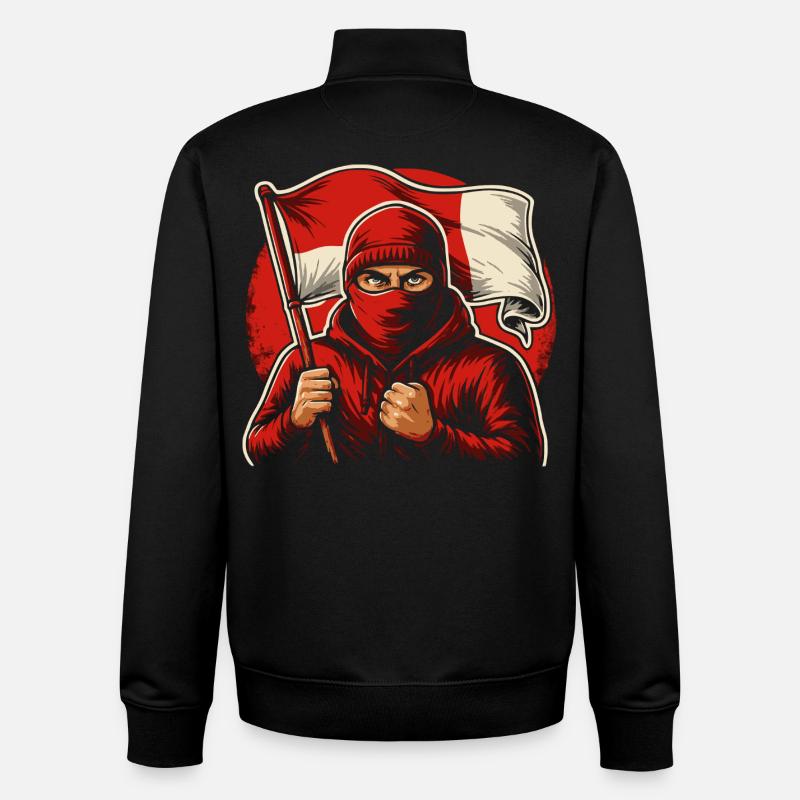 Fans Köln Berlin Rot Weiss - Unisex Organic Zip Sweatshirt by Stanley/Stella - black
